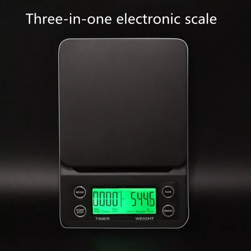

3kg/5kg 0.1g High Precision Digital Electronic Scales Measuring Tools Kitchen Scales Drip Coffee Scale with Timer LCD Display