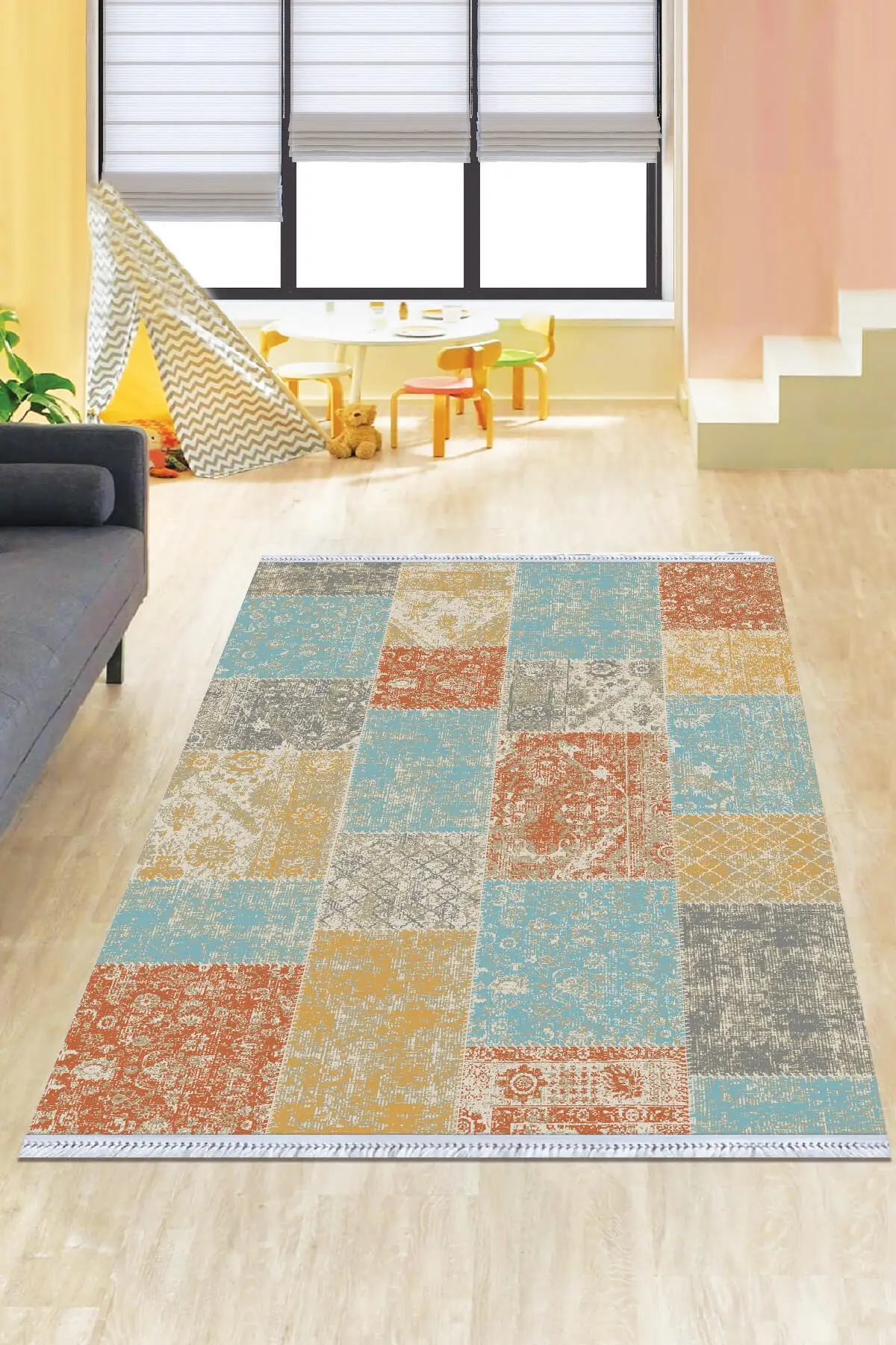 

Хлопковый нескользящий коврик, высококачественный богемный ковер ручной работы, тканый хлопковый ковер, Стирка в стиральной машине, Роскош...