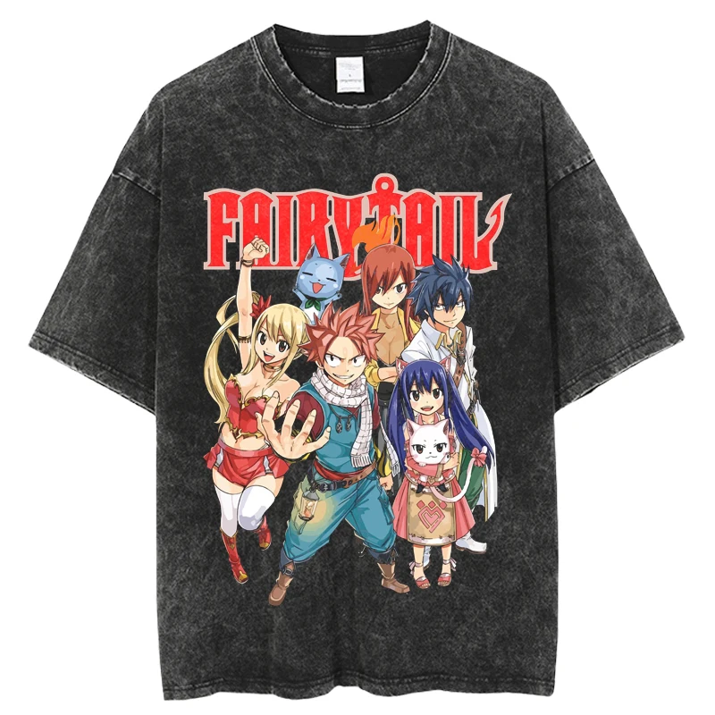 Airy Tail Anime T Shirt Men Manga Summer Oversized Tops Unisex Fashion Short Sleeve Harajuku Graphic Tees Tshirt Male