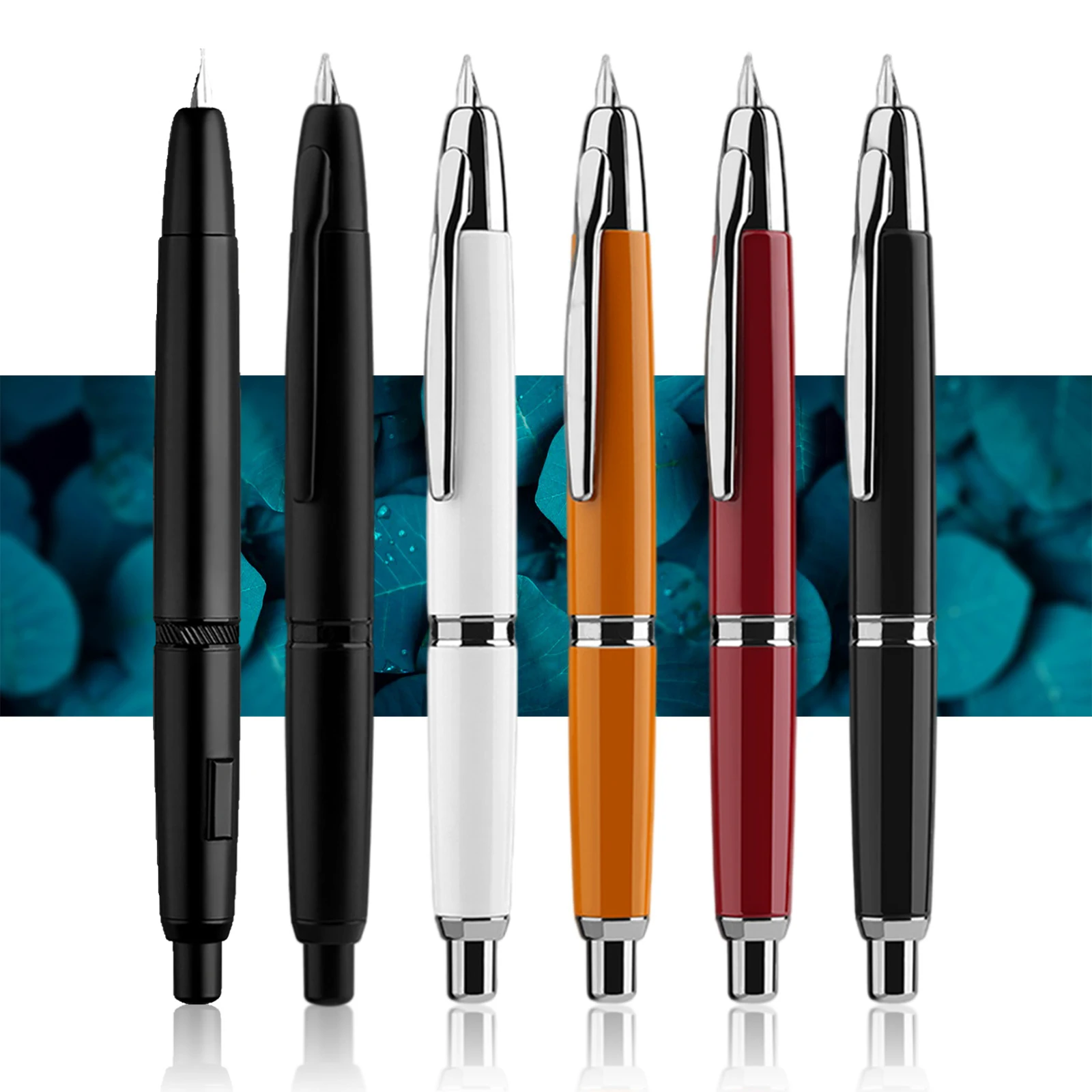 

MAJOHN A1 Press Fountain Pen Retractable Extra Fine Nib 0.4mm Metal Ink Pen with Converter for Writing new color