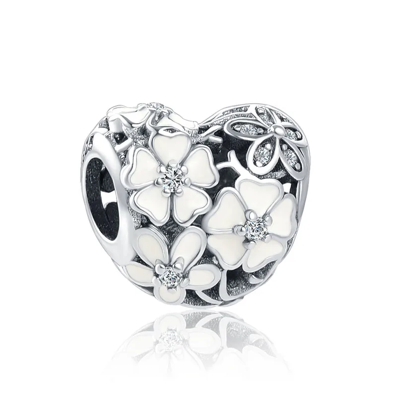 Бусина-Шарм Цветы из серебра 925 пробы для браслета Pendant |