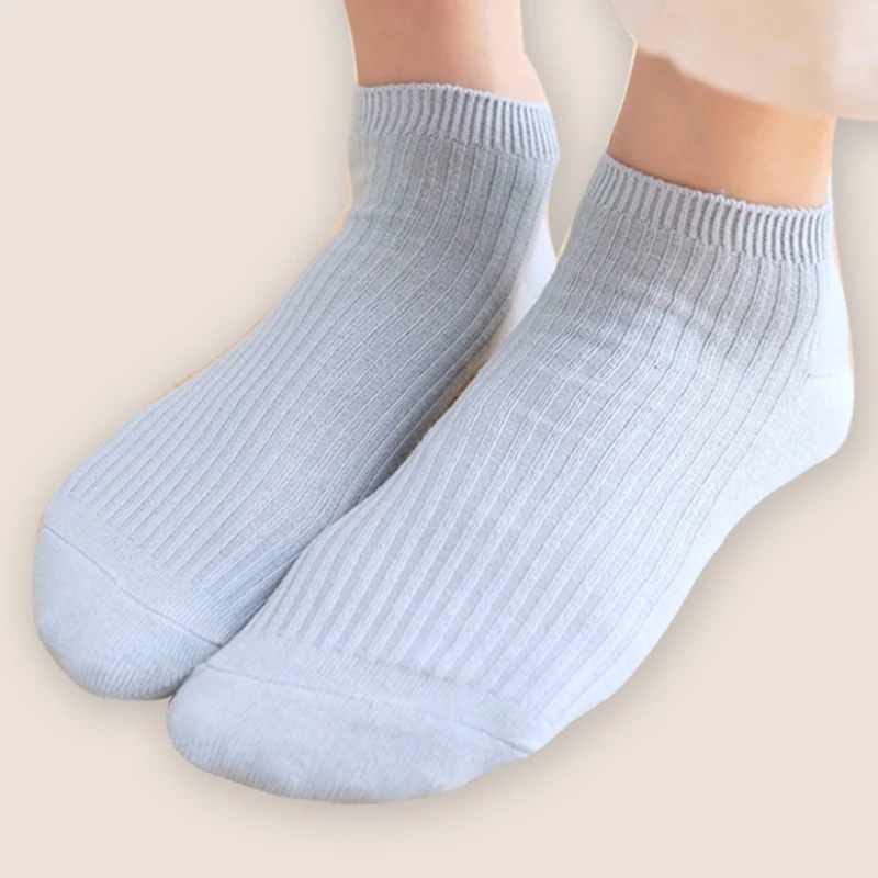 

5 Pairs Set Summer Socks Women's Thin Solid Harajuku Low Socks Cotton Fashion Cute Breathable Deodorant Shallow Mouth Sox