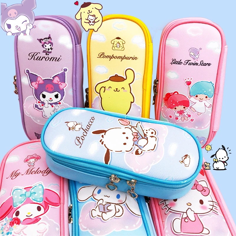 

Sanrioed Pencil Case Kawaii Students Stationery Storage Anime My Melody Kuromi Hello Kitty Cute Pen Bag High-Capacity Kids Gifts