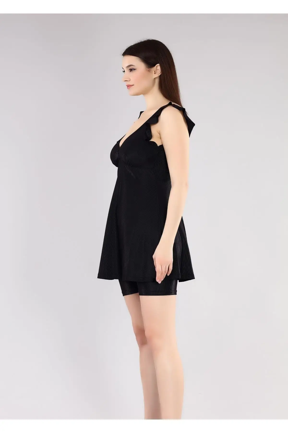 Лайкра вельветовое платье купальник Танкини 2236-2 | Бикини