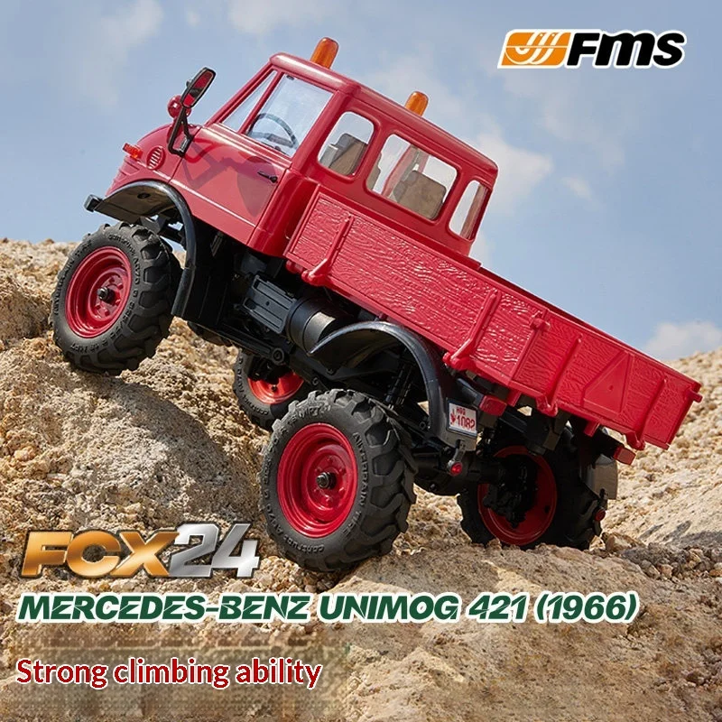 Фото В наличии: Радиоуправляемая модель внедорожника Mercedes-Benz FMS FCX24 Unimog 421 1:24, 4WD, 1966 года, электрическая, на пульте управления, имитационная модель автомобиля №5