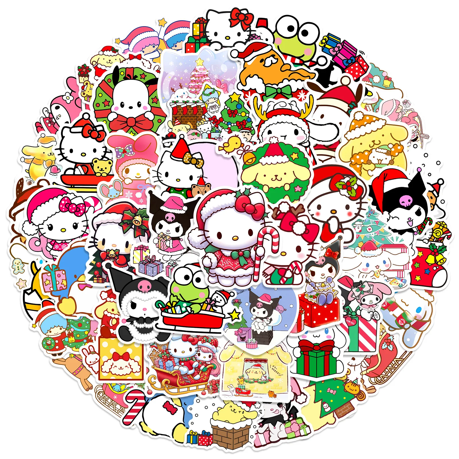 2025НОВИНКА 50 шт. милые рождественские граффити Sanrio DIY компьютерные украшения