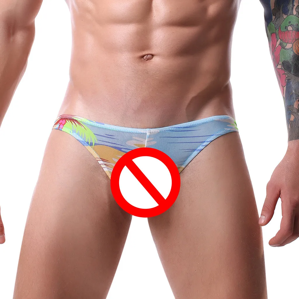 

Hawaiian Coconut Tree Print Thongs Print G-String Beachwear Tangas Beach Men's Panties Outfits Calzoncillos Slips Hombre Cueca