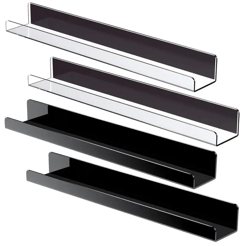 

Acrylic Floating Shelves Spice Storage Shelf Without Drilling Spices Jar Organizer Hanging Seasoning Rack Kitchen Accessories