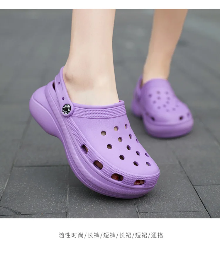 Summer Women Clogs Platform Garden Shoe Sandals Height Increasing Slippers Slip On For Girl Beach Shoes Fashion Lady Slides