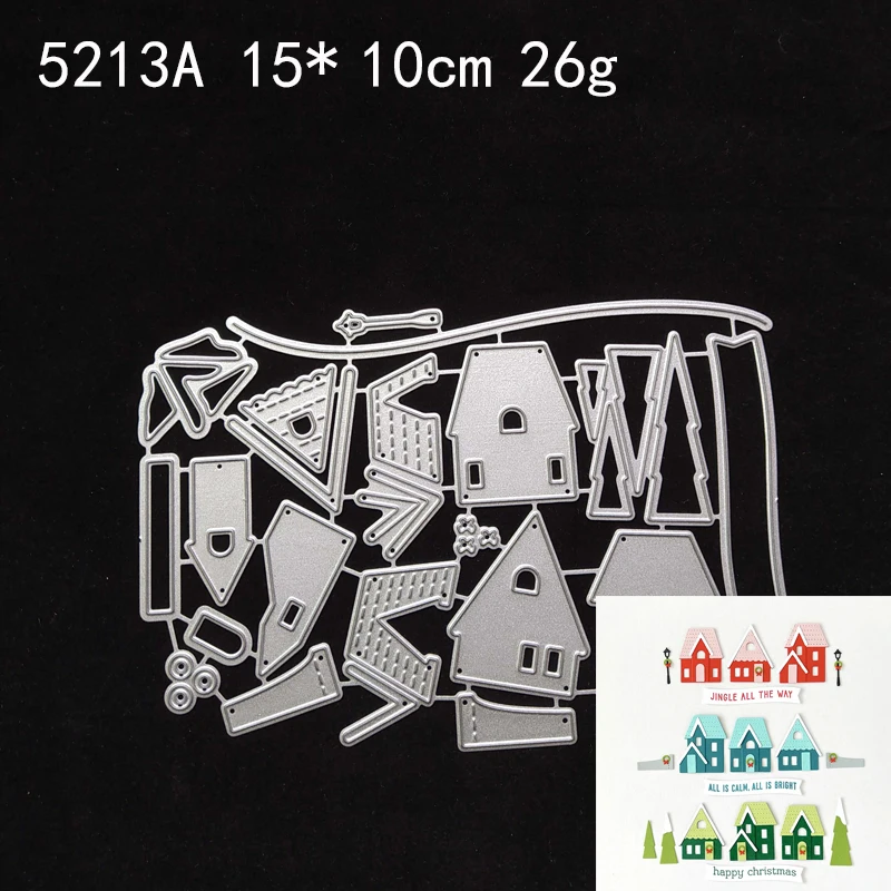 

Металлические Вырубные штампы BunnyLove, форма для вырезания деревенского коттеджа, форма для карточек, скрапбукинга, бумажного ремесла, ножа, л...