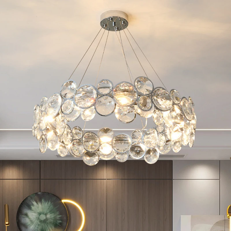 

Led Art Chandelier Pendant Lamp Light Room Decor Luxury Crystal Villa Living Dining Lustre Indoor Hanging Fixture