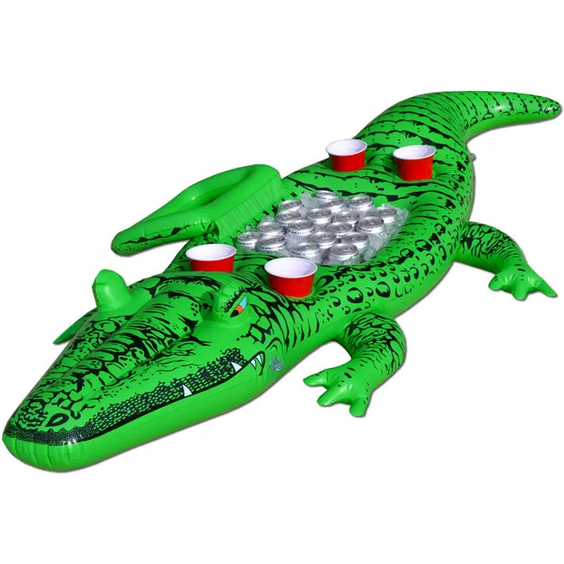 

Giant Party Gator Floating with Cooler and Cup Holders, Over 6' Long