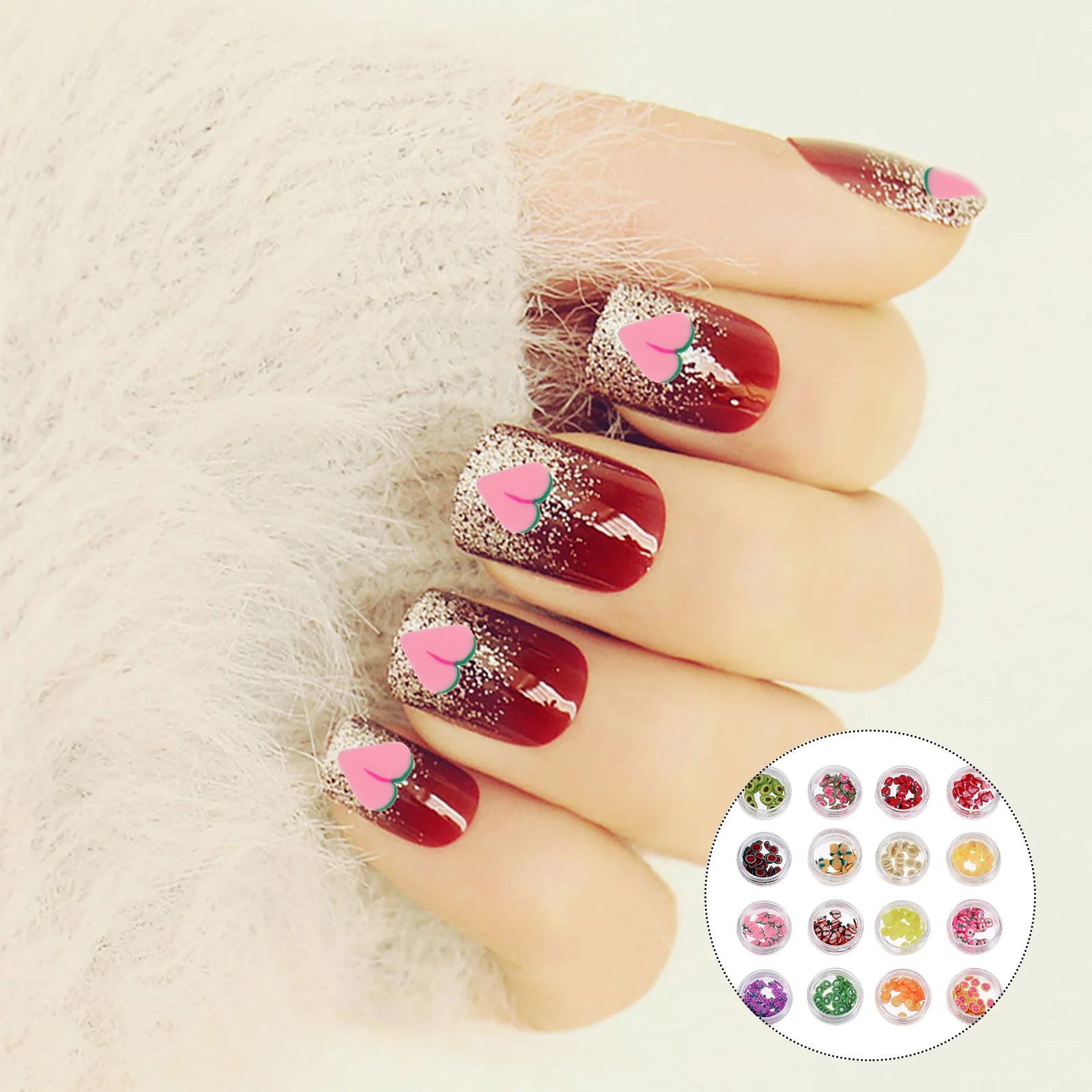 

16Pcs Fruit Shapes Nail Art Slices Manicure Stickers DIY Craft Decoration
