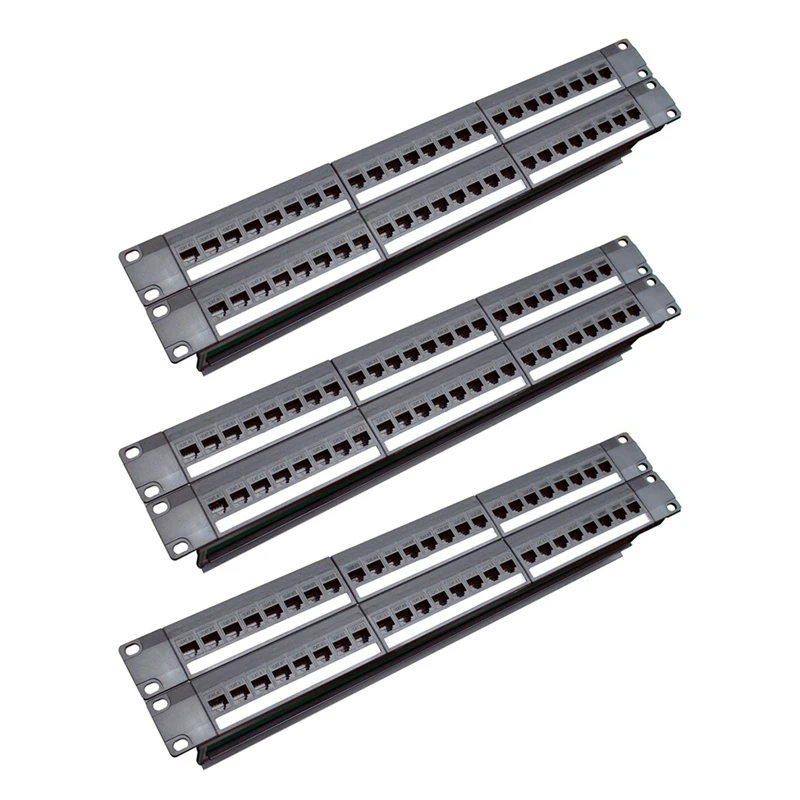 

ABHG 3X 19Inch 1U Cabinet Rack Pass-Through 24 Port CAT6 Patch Panel RJ45 Contact Port (RJ45 Contact Port) Modular Frame