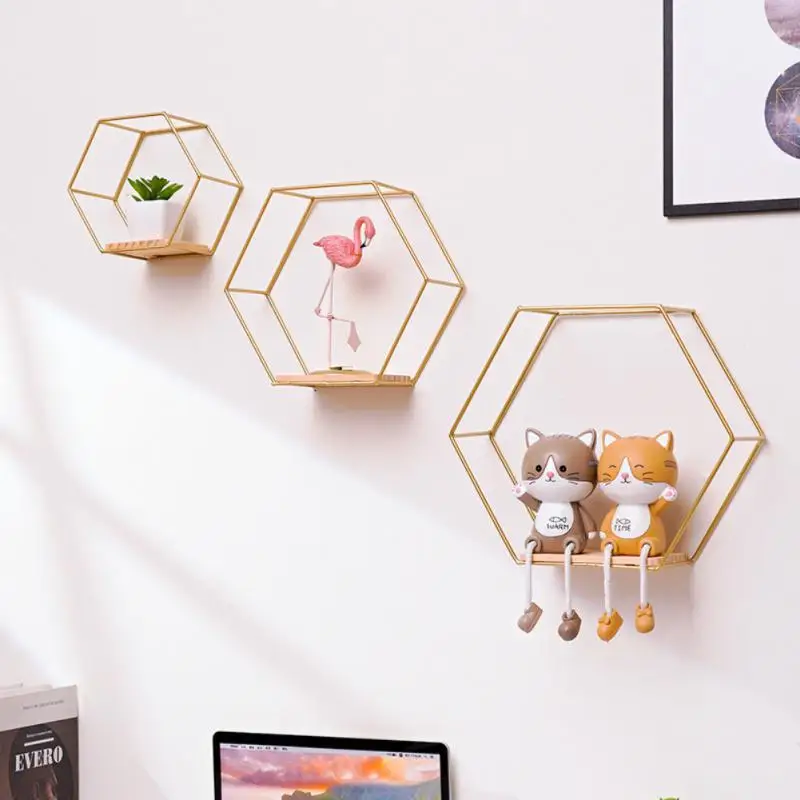 

Floating Storage Shelves Wall Mounted Decorative Shelves Metal Framed Display Stands Wooden Floor Home Appliance Decoration
