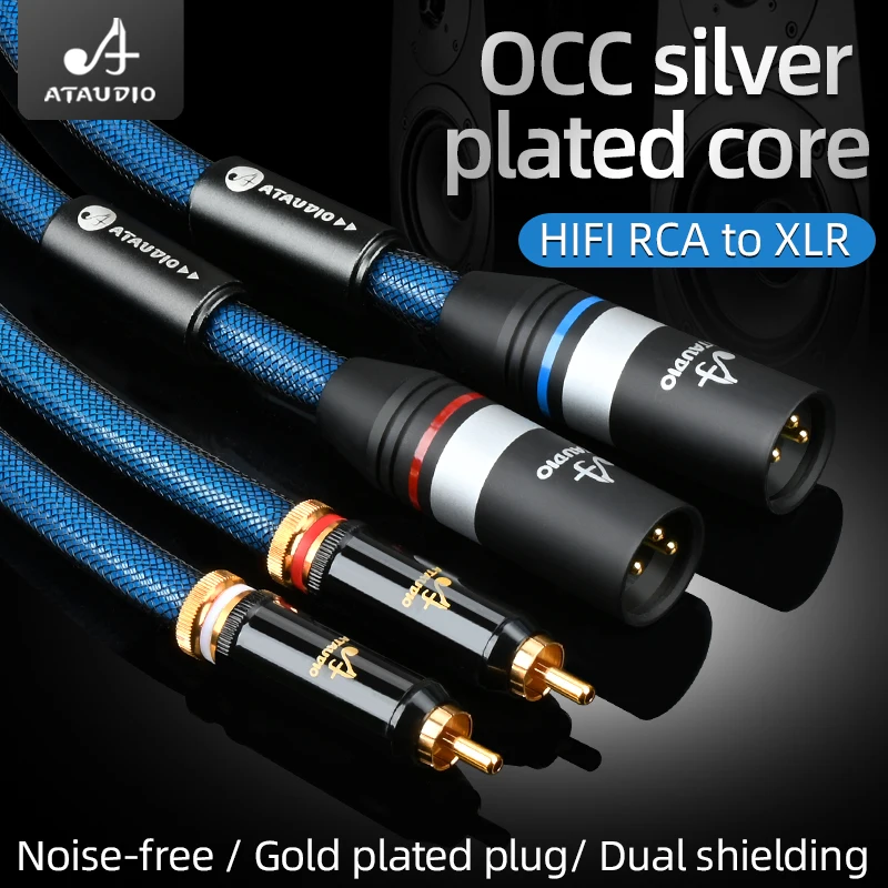 ATAUDIO 1 пара HIFI RCA к XLR аудио кабель штекер-гнездо (штекер-штекер) стерео RCA кабель/0,5 м 1 м 1,5 м 2 м 3 м 5 м