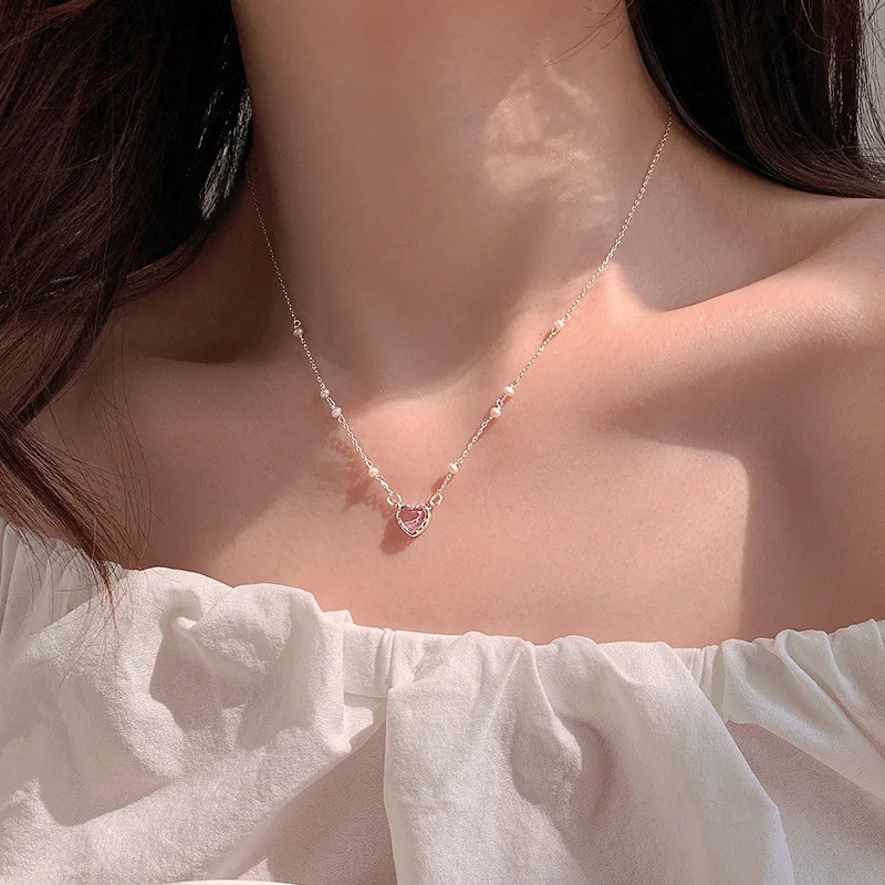 

Love Pearl Necklace Women's Sweater Chain Necklace Clavicle Chain Necklace