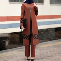 ramadan eid mubarak kaftan dubai abaya turkey hijab muslim dress sets islam clothing for women ensembles musulman robe femme ete
