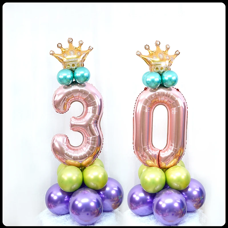 

32inch birthday decoration balloon 0-9 aluminum film big gold digital sphere baby shower birthday balloon decoration accessories