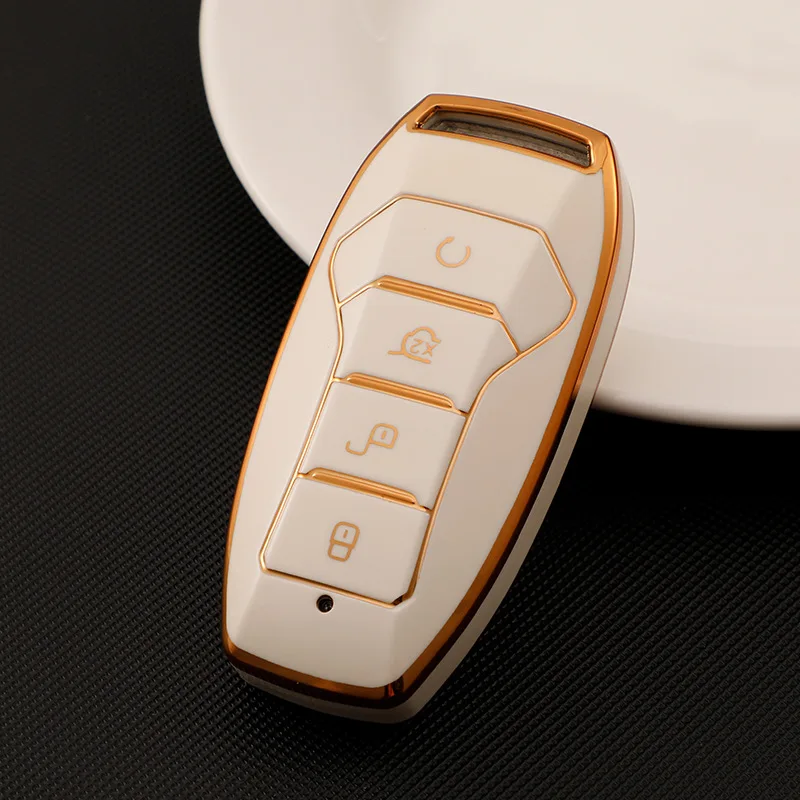 

Чехол для автомобильного ключа, смарт-чехол для ключа с дистанционным управлением для BYD Tang DM 2018, чехол для ключей, автомобильные аксессуары,...