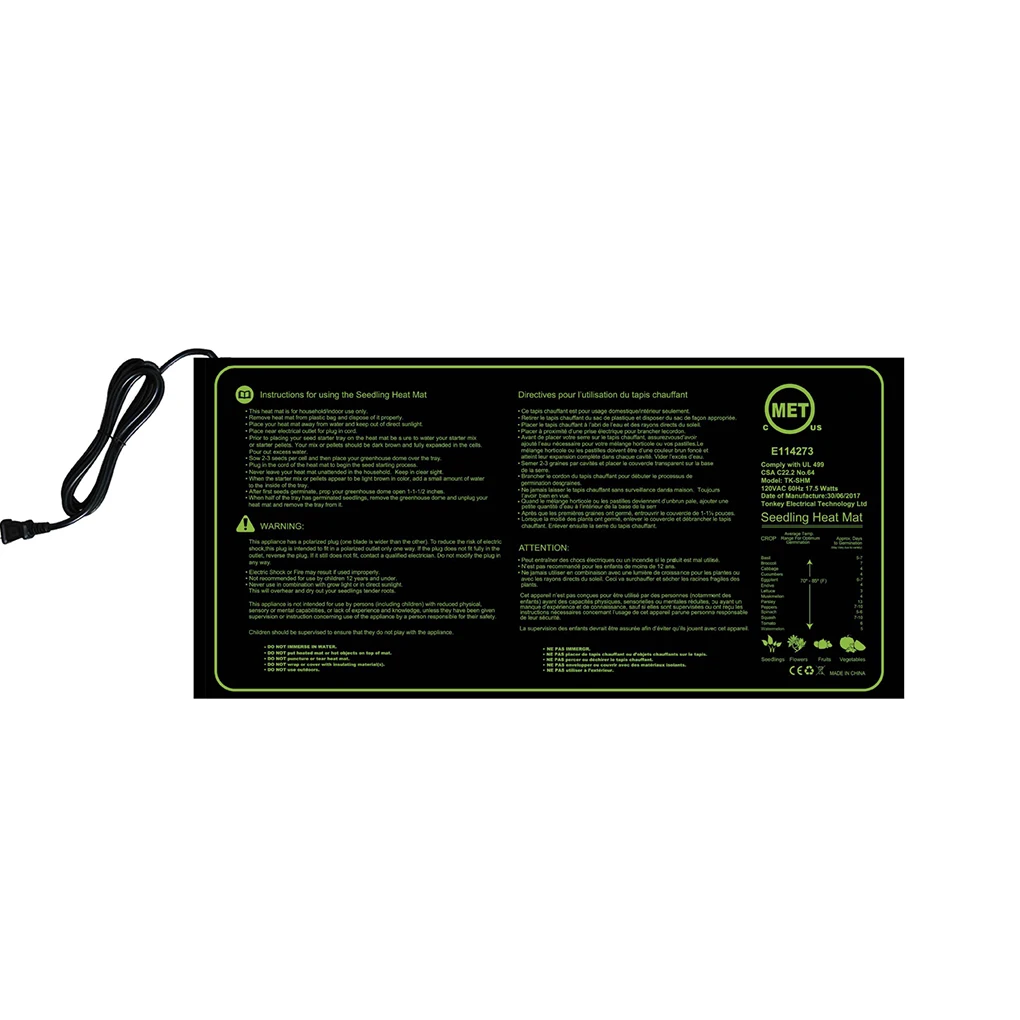 

Seedling Heating Mat Hydroponic Clone Starter Pads Garden Supplies