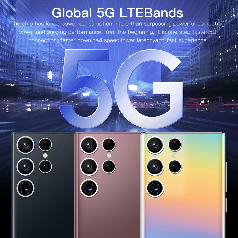 Global Version Smartphones S22+ Ultra 7.3 Inch 16GB+1TB 8000mAh 4G/5G Network Celular Unlock Cell Phone Dual SIM Android Phones
