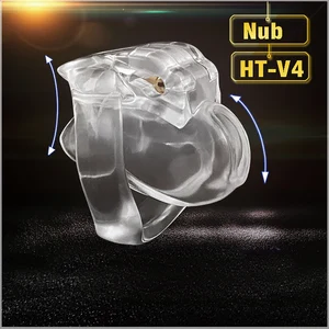 New HT V4 Plastic Male Chastity Cage with 4 Penis Ring Cock Cage Penis Lock Bondage Fetish Adult Sex Toys Chastity Belt