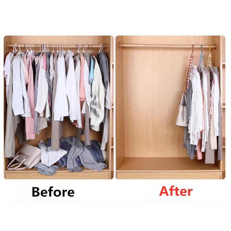 Волшебная вешалка для одежды с 9 отверстиями многофункциональная складная