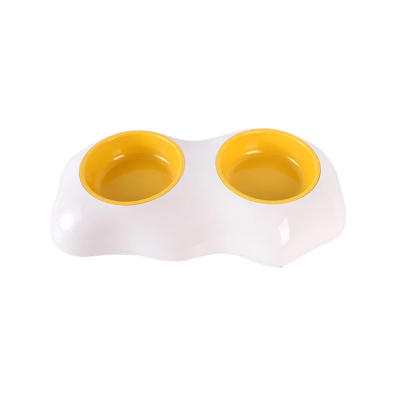 

Pet Dog Cat Egg Yolk Single Bowl Double Bowl Anti-Tipping Plastic Pet Water Bowl