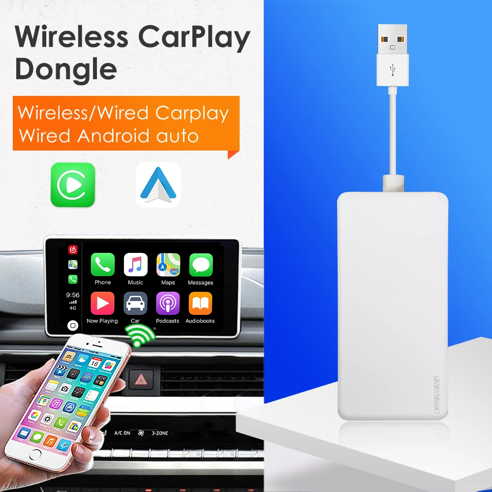 Carlinkit Wireless CarPlay Android Auto Adapter Dongle Для Screen Mirror Smart Link Работает С Автомобильным