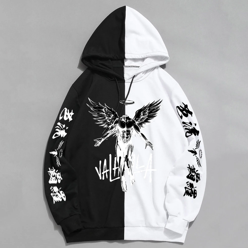 

Harajuku Tokyo Revengers Valahalla Hoodie Goth Grunge Mens Korean Style Loose Long Sleeve Sweatshirt Men Retro Oversized Hooded