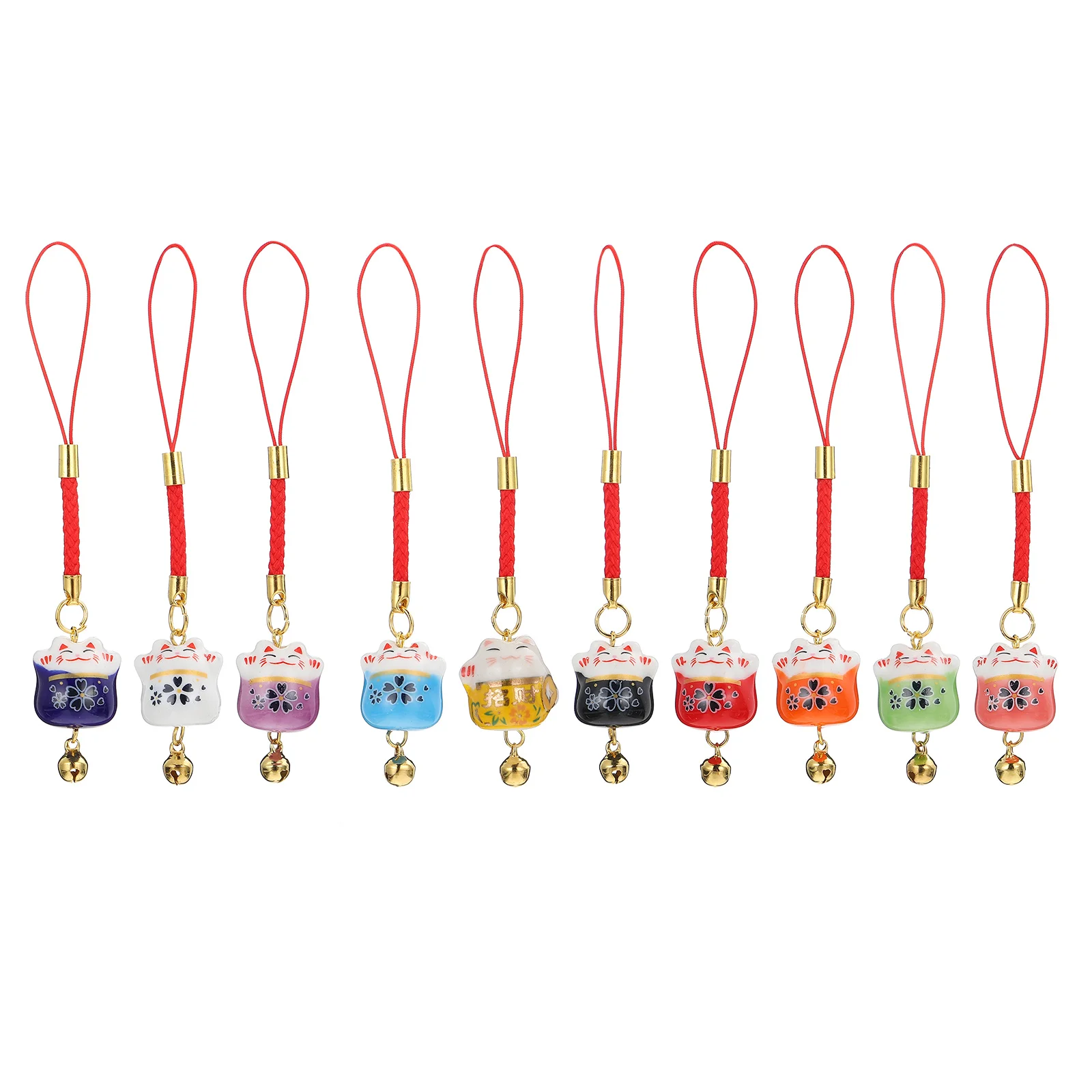

Cat Lucky Keychainslanyard Keychain Key Neko Maneki Charms Hanging Wrist Keys Luck Good Novelty Handbag Ornaments Fortune Metal