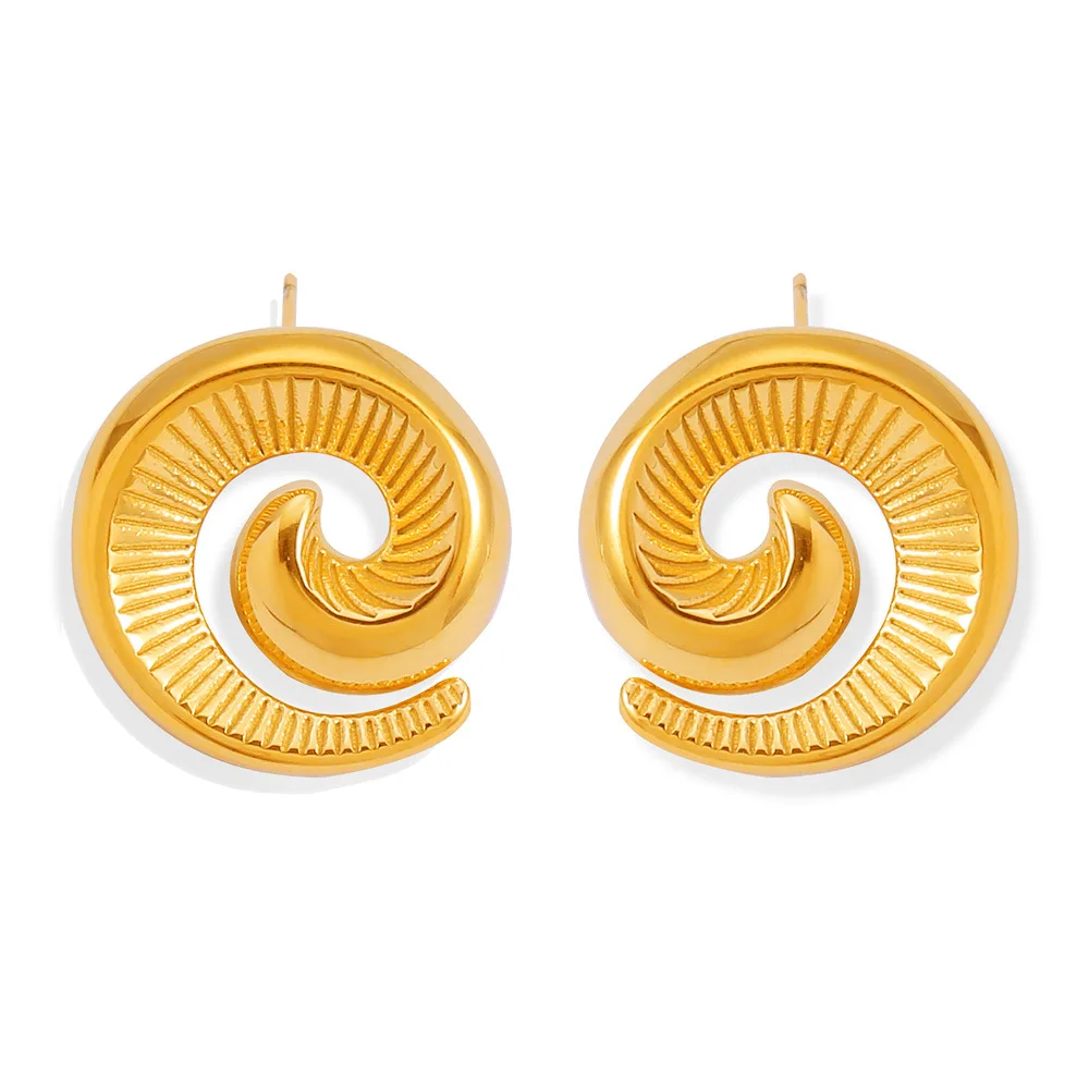 Женские позолоченные серьги-гвоздики из нержавеющей стали 316