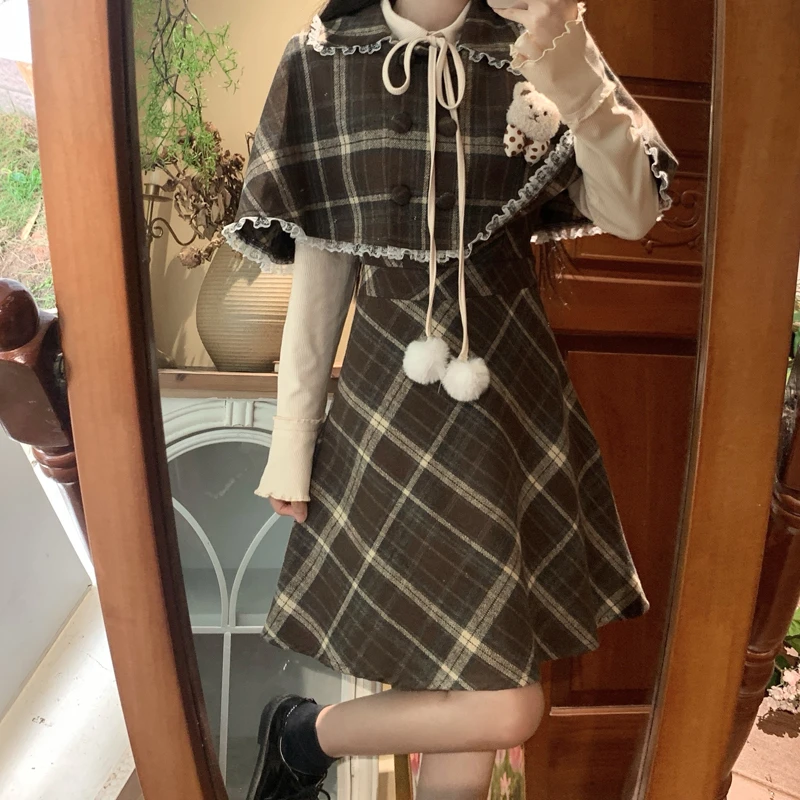 Винтажное платье для девочек осень и зима 2024 новинка школьников младших классов