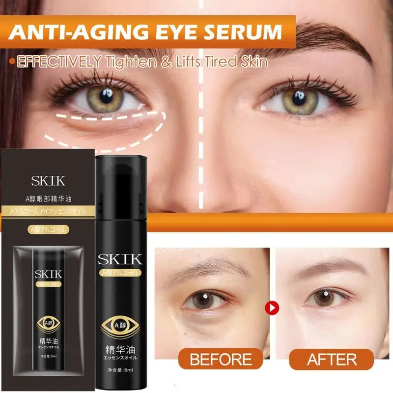 

Retinol Anti-Wrinkle Eye Serum Oil Squalane Lifts Tightens Eye Area Lightens Fine Lines Dark Circles Remove Eyes Bags Puffiness