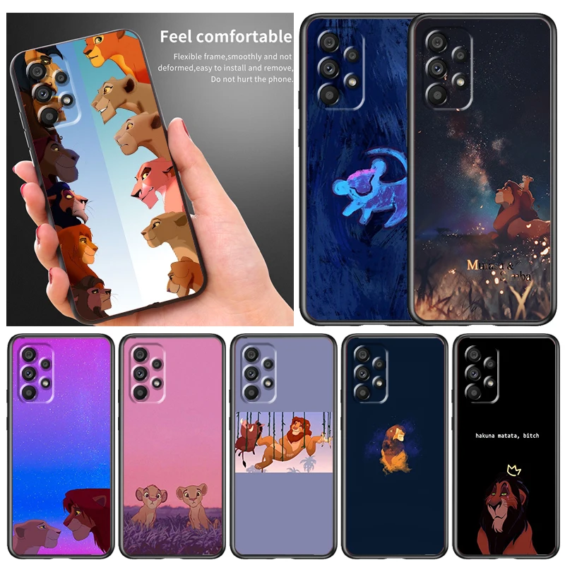 

The Lion King Simba For Samsung A73 A72 A71 A54 A53 A52 A51 A42 A04S A33 A32 A23 A22 A21S A14 A34 A13 A04 A03 5G Black FUnda