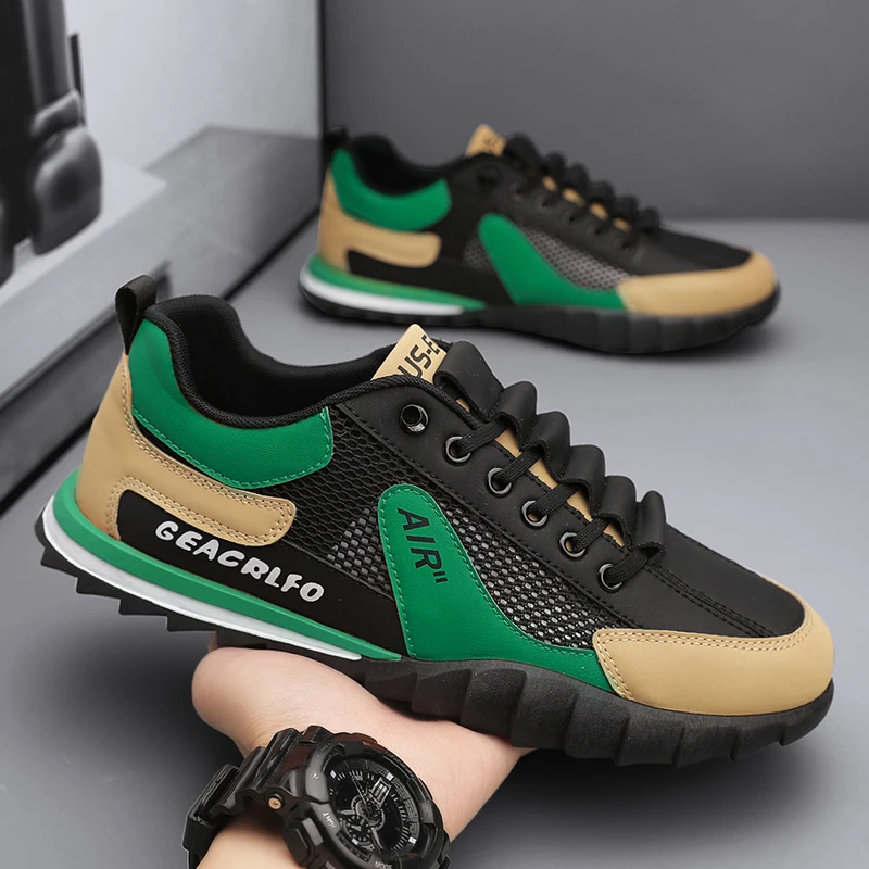 

Hot Sale Mens Casual Shoes Light Breathable Fitness Casual Shoes Men Fashion Sneakers Trend Lace-up Shoes Outdoor Non-slip Shoes