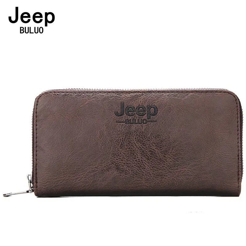 Длинные кошельки JEEP BULUO для мужчин брендовый кожаный смарт-кошелек кредитных