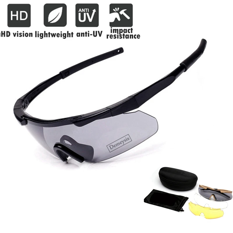 

Mens Tactical Sunglasses Military Army Shooting Hiking Eyewear UV400 Protection for Climbing Hunting Wargame Safety Goggles