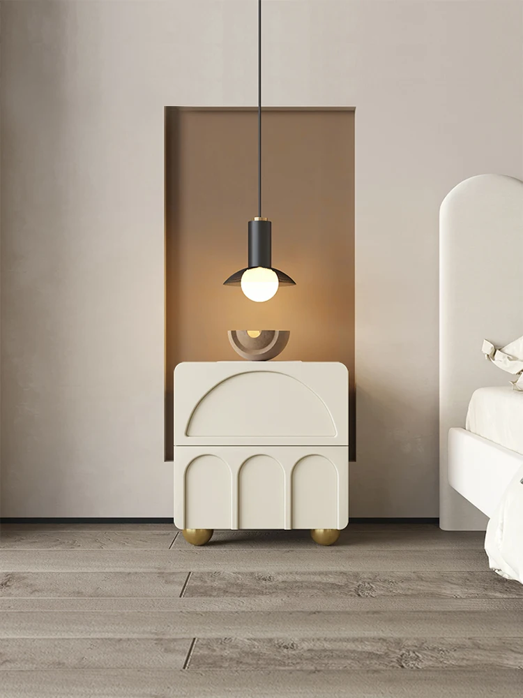 

Стильный кремовый прикроватный шкаф Louis Fashion, простой современный компактный шкаф для хранения, французсветильник, роскошная сторона