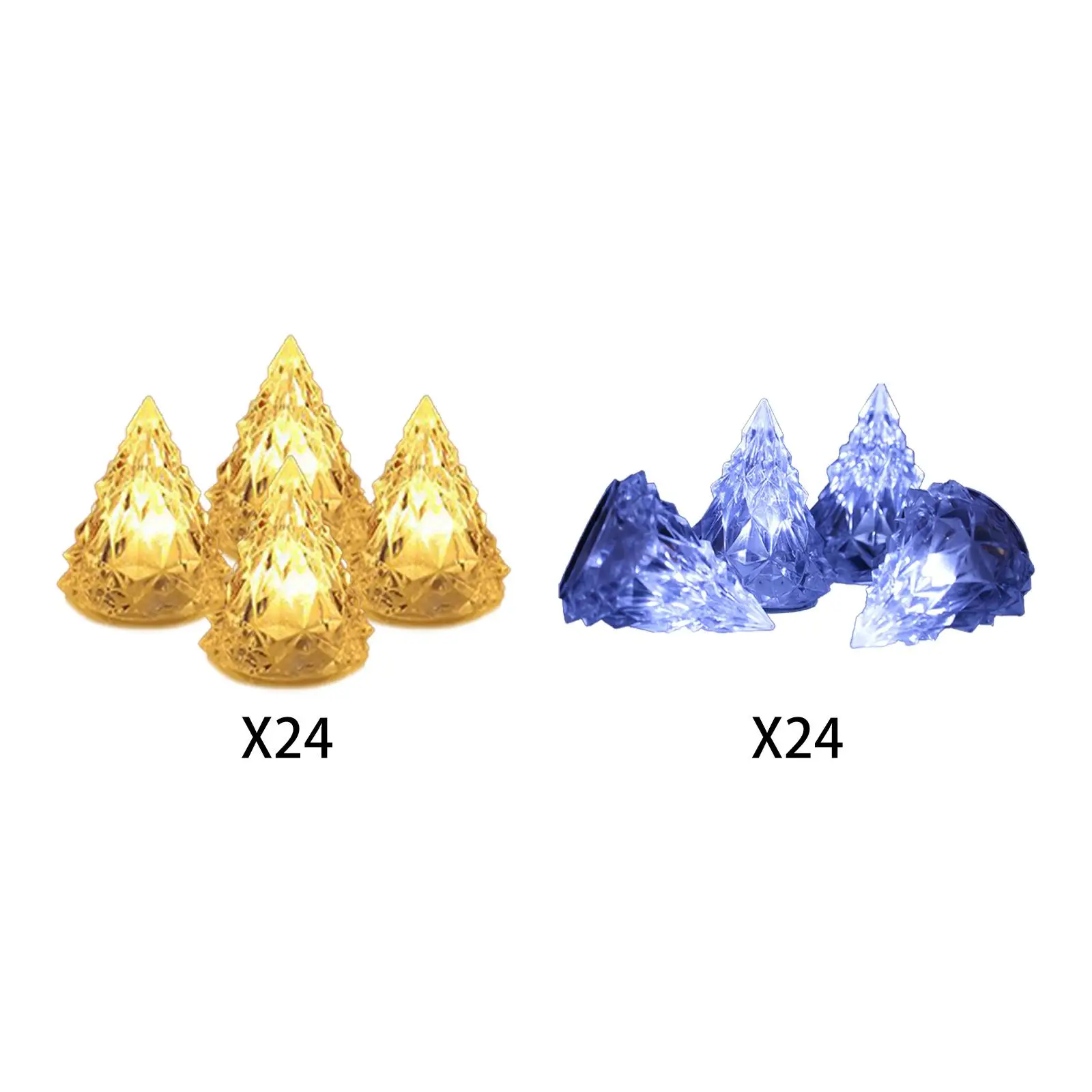 

24 шт. светодиодные алмазные рождественские украшения для рождественской вечеринки патио