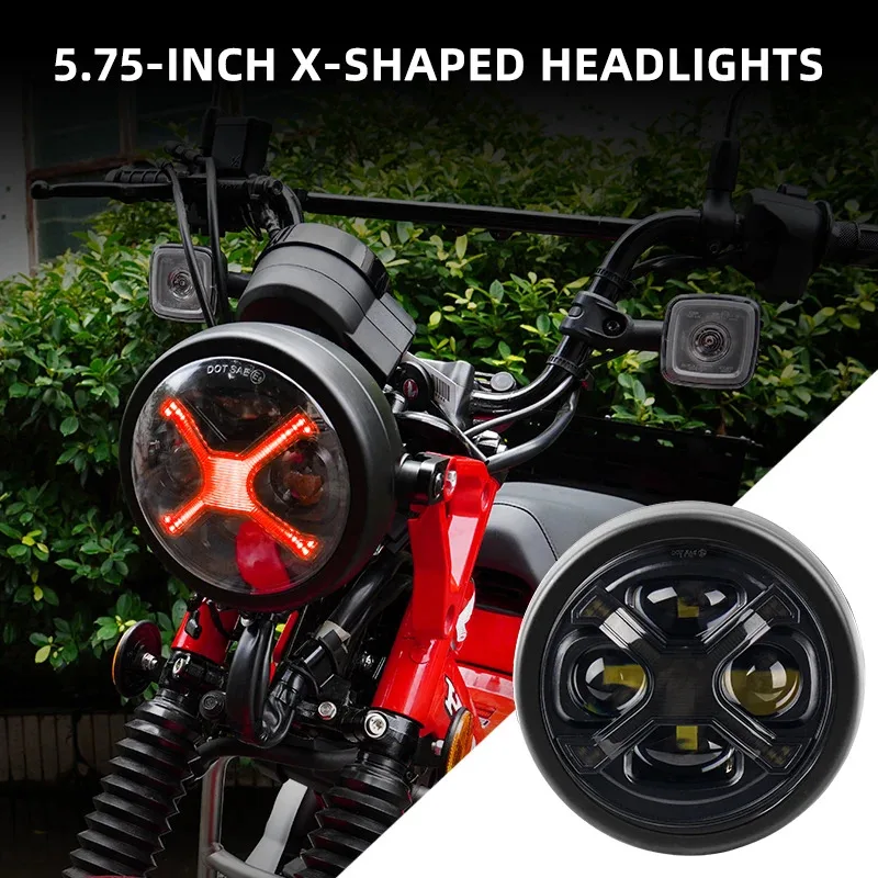 Фара DRL Smoky Black X-Style — комплект светодиодов 5,75 дюйма, подходит для Honda CT125 JA65 Hunter Cub (art.: 3920cf8262b95) - 3920cf8262b95