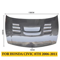 for honda civic 8th 2006 2011 carbon fiber ing style engine hood cover bonnet protector car styling