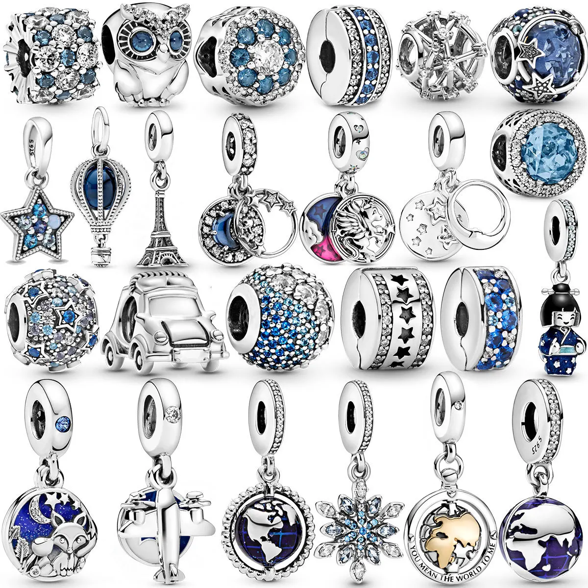 

Hot Sale 925 Sterling Silver Star Pendant Lock Jewelry Crystal Charm Fit Original Pandora Bracelet
