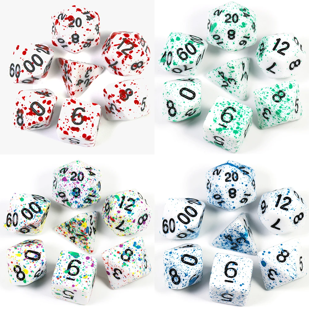 

DNDGame Polyhedral Opaque Dice Set D4,d6,d8,d10,d12,d20 Multi Sides Game Dice,For Table Games MTG RPG Board Game