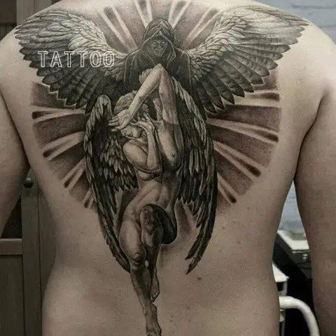 

Temporary Tattoo Angel Wings Full Back Tattoo Sticker Waterproof Festival Hotwife Art Fake Tattoos for Women Men Tatoo Stickers