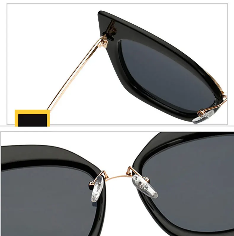 Большие солнцезащитные очки кошачий глаз в стиле ретро для мужчин и женщин