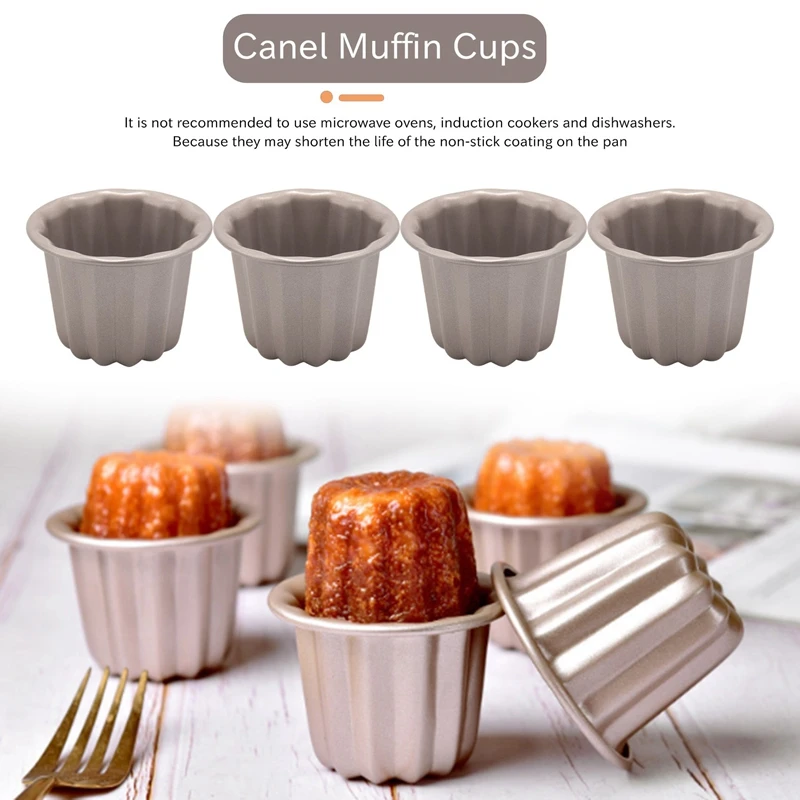 Форма для канеле чашка кексов каннелей 4 шт. антипригарная форма коннелей