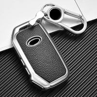 full cover leather remote car key case keychain for kia sportage r gt stinger gt sorento cerato forte2018 2019 key shell holder