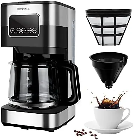 

Programmable Coffee Maker Drip Coffee Maker, Mini Coffee Machine with Auto Shut-off, Strength Control,Stainless Steel,Black Cof